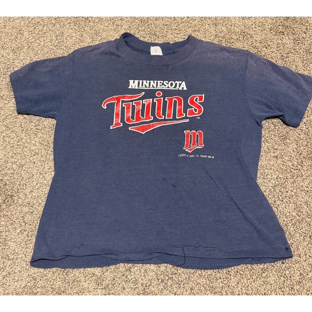 Vintage 1988 Minnesota Twins MLB T-Shirt Youth 4T Single Stitch USA Distressed